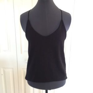 Black macrame back shirt